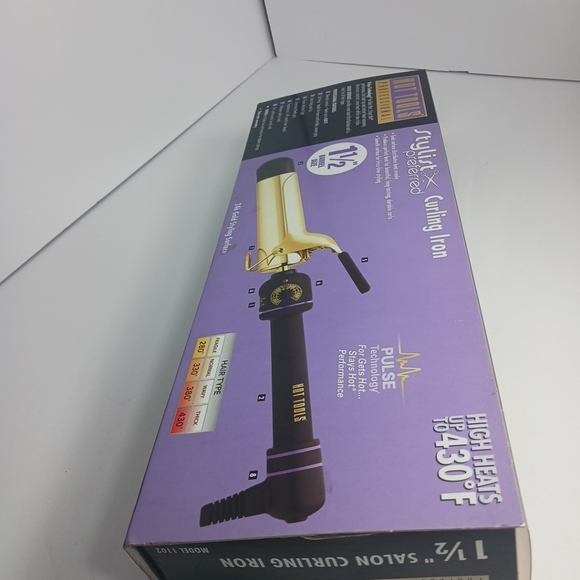 Hot Tools 1 1/2" Inches Salon Curling Iron 24k Gold Professional Model 1102 - Picture 3 of 3